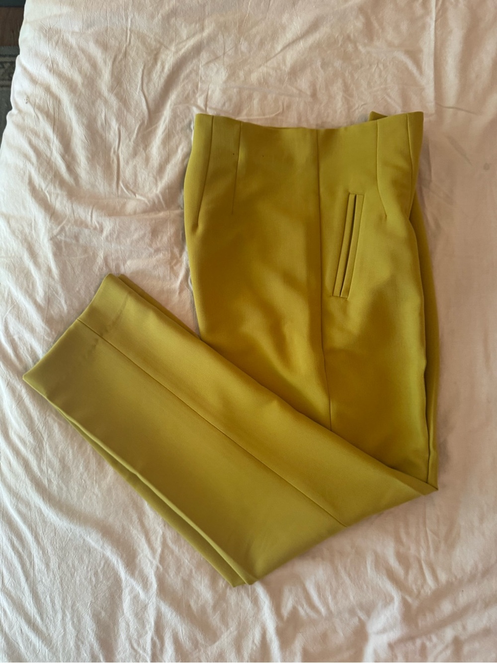 Banana Republic Chartreuse Straight Leg High-Waist Pants - Picture 5 of 6